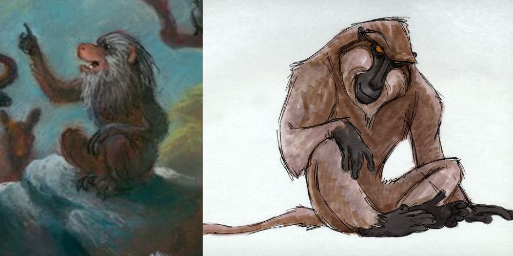 Concept art for Rafiki from The Lion King