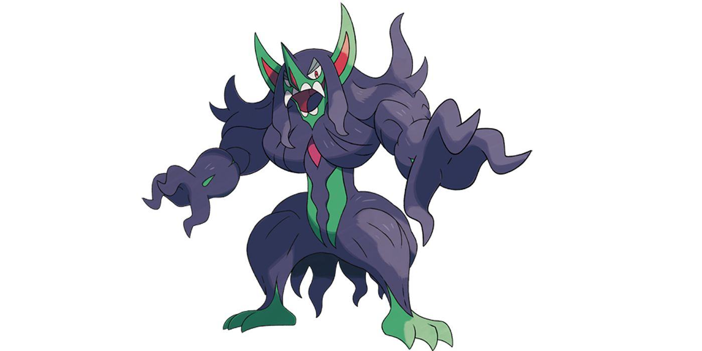 In Sword and Shield, Grimmsnarl stands on a white background.