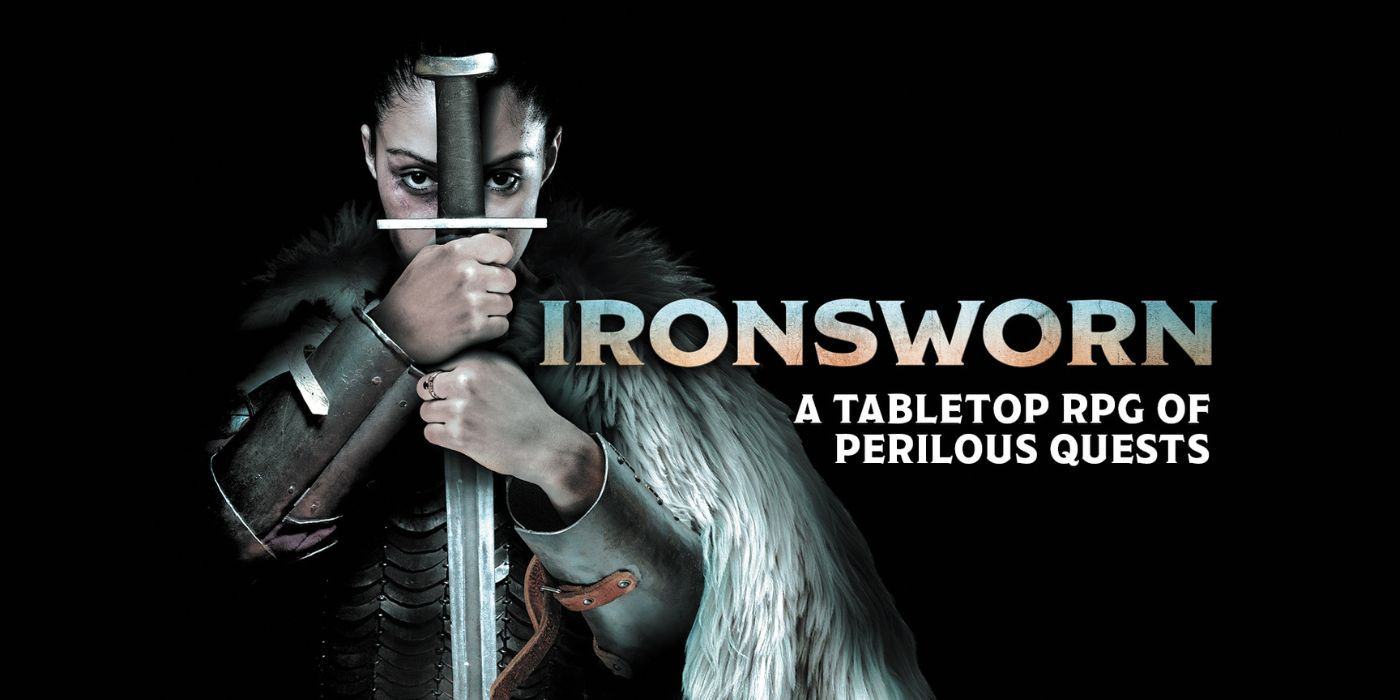Cover art for TTRPG Ironsworn, sword-wielding character