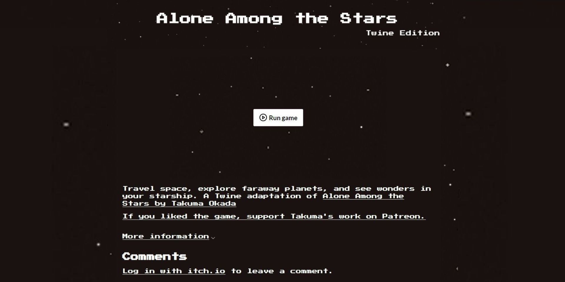 Single player tabletop RPG Alone among the stars