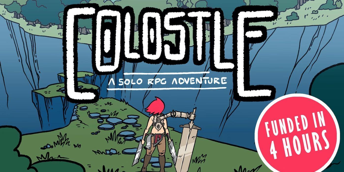 Cover image for Colostle's Kickstarter page, featuring a character wielding a sword
