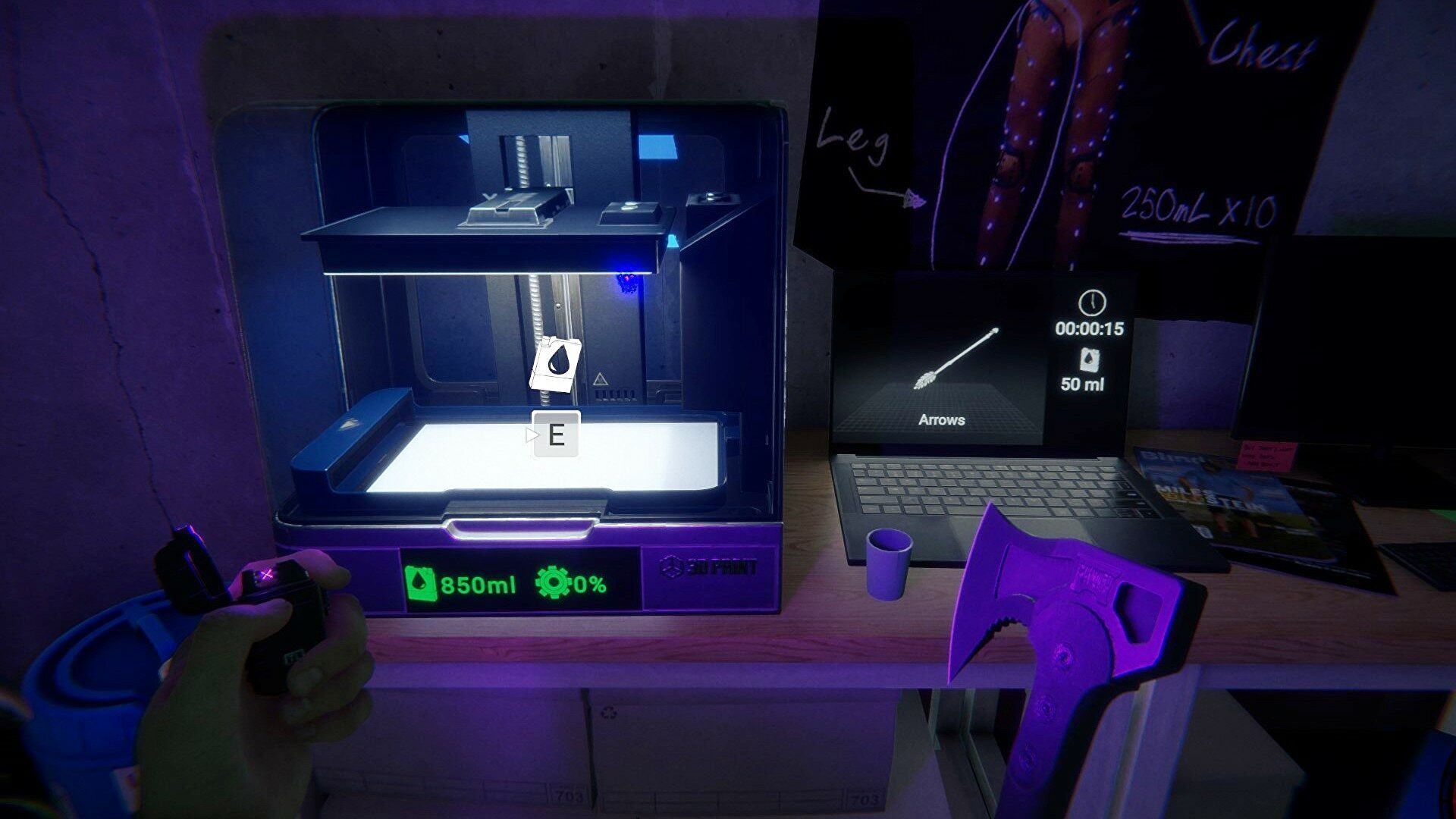 Players find a 3D printer in the children of the forest