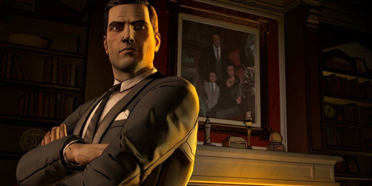 Image of Bruce Wayne with his arms crossed in the Batman series The Telltale