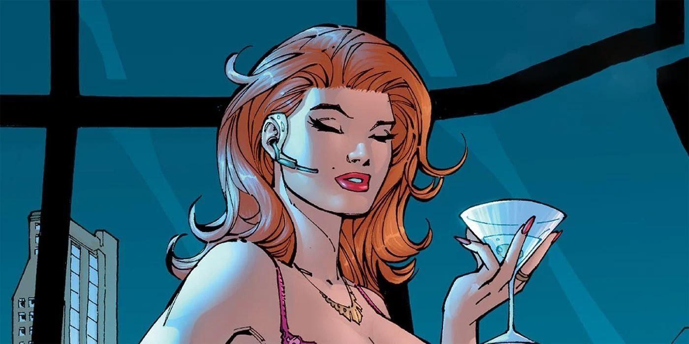 Picture of Vicki Vale drinking a martini from DC Comics.
