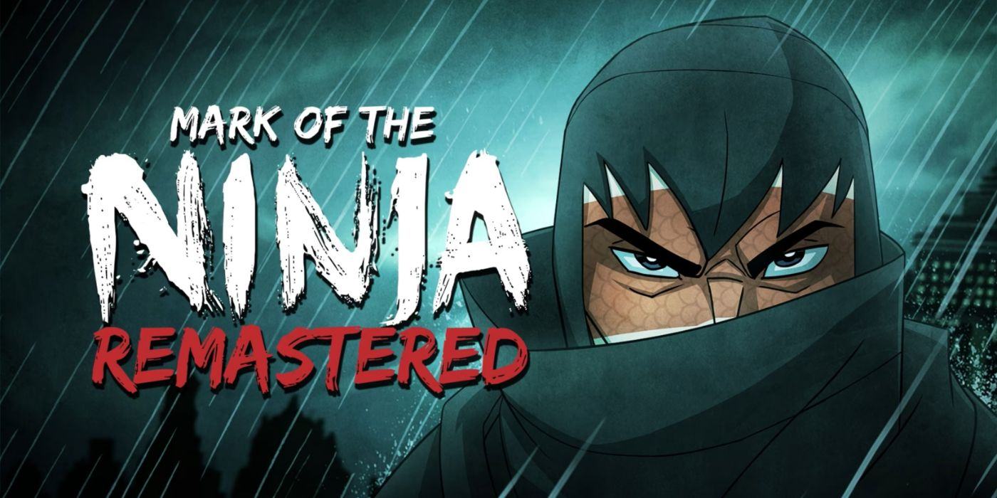 Mark of the Ninja: Art remake featuring protagonists in the rain.