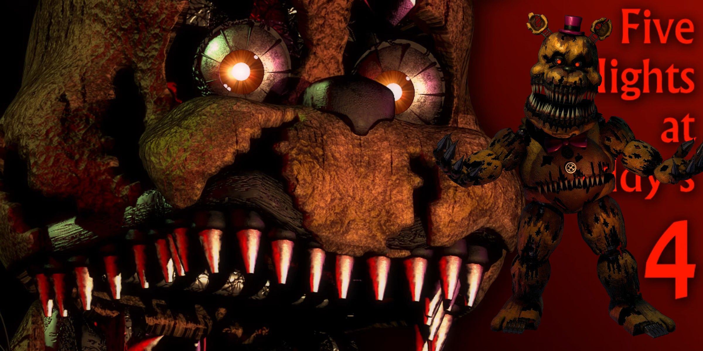 Nightmare Fred Bear animation on the banner for Five Nights at Freddy's 4.