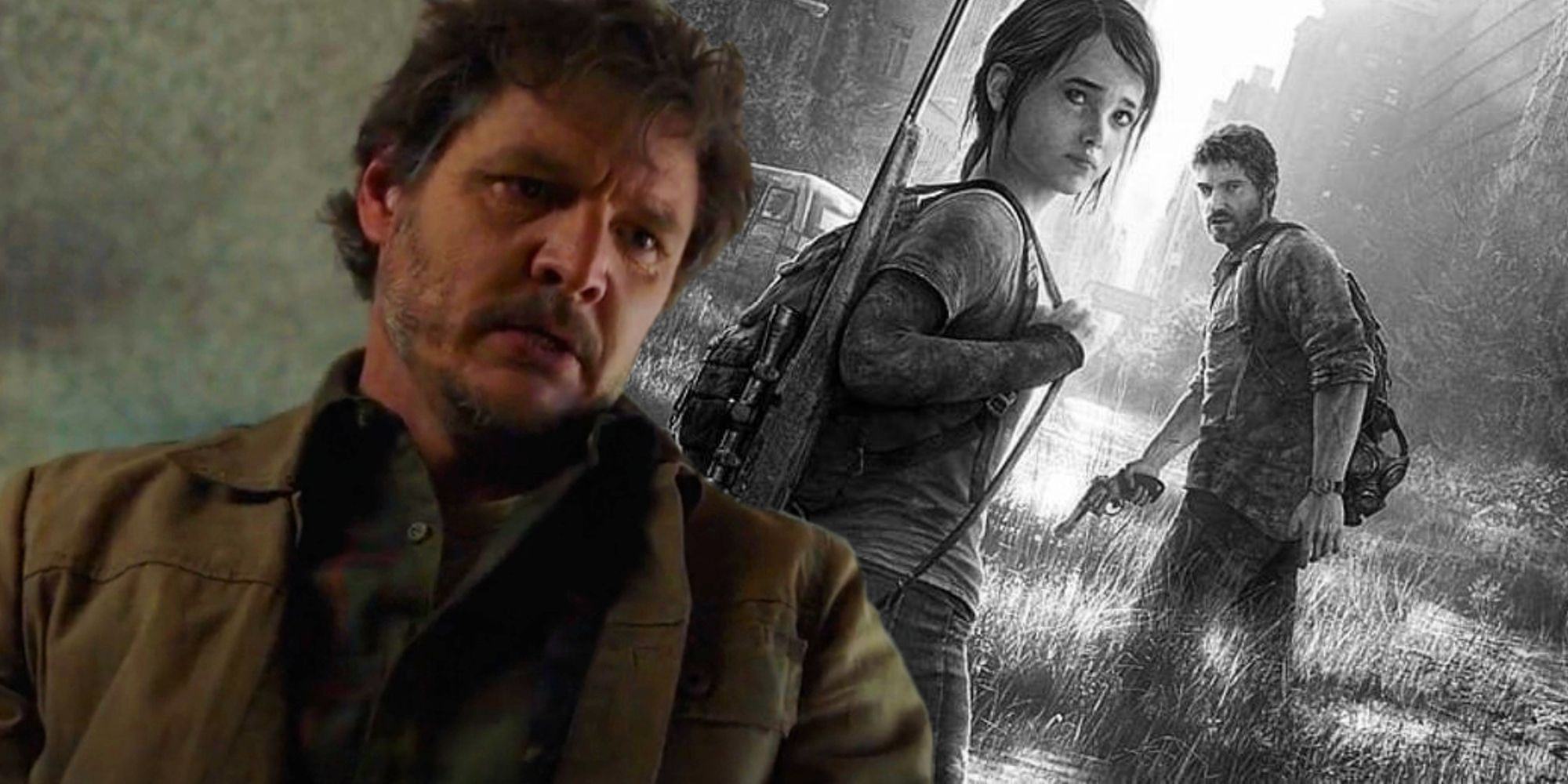 Joel belittles his captor next to the original poster of the game in The Last of Us Episode 8