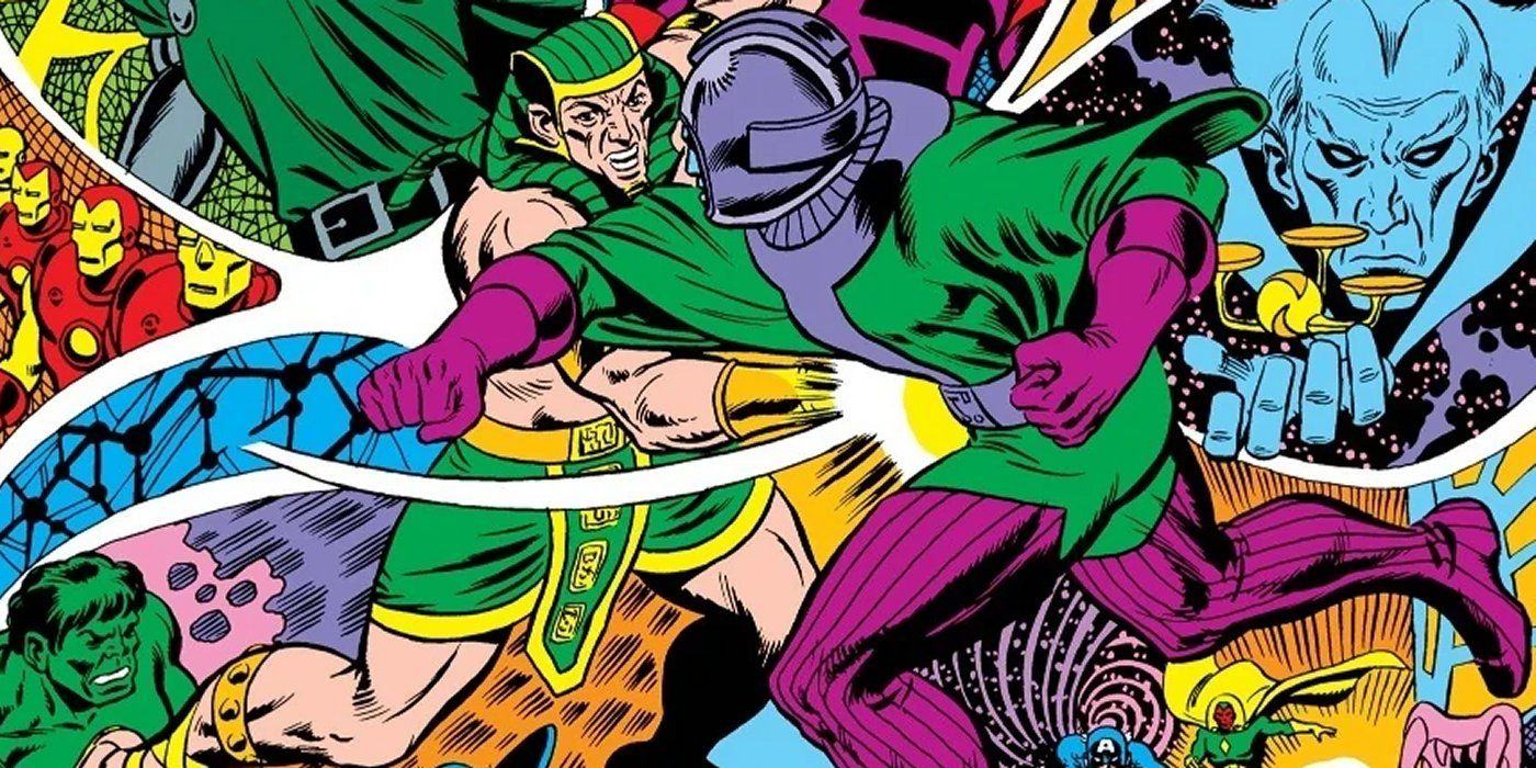 Kang the Conqueror fights Ramatu in Marvel Comics.