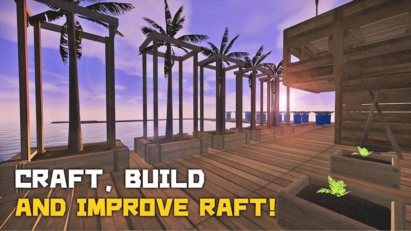 Survival crafting raft in ocean mod