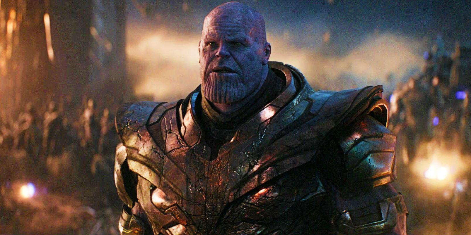 Thanos stands in front of the army in Avengers Endgame