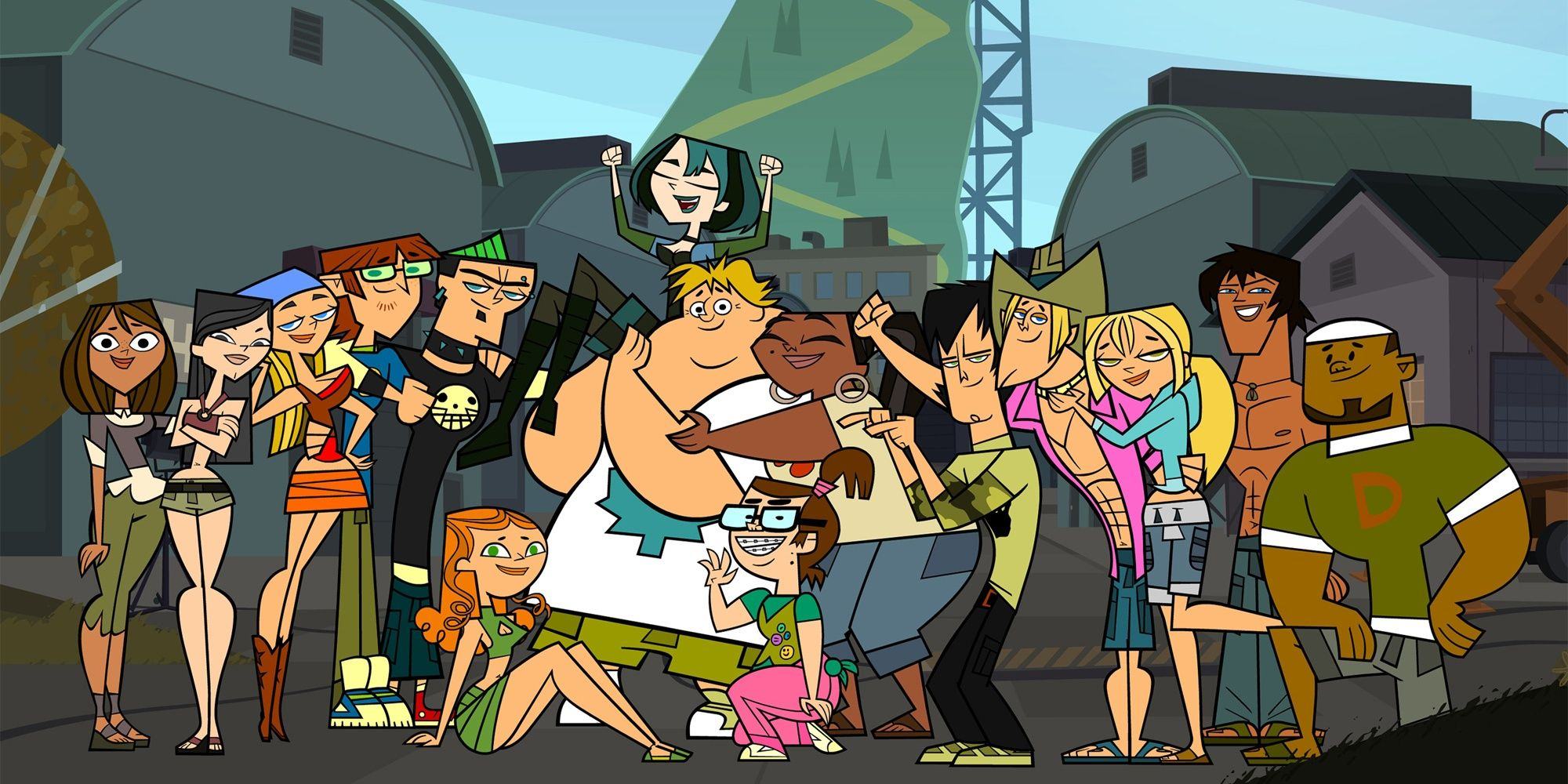 Actors of Total Drama pose for a photo.