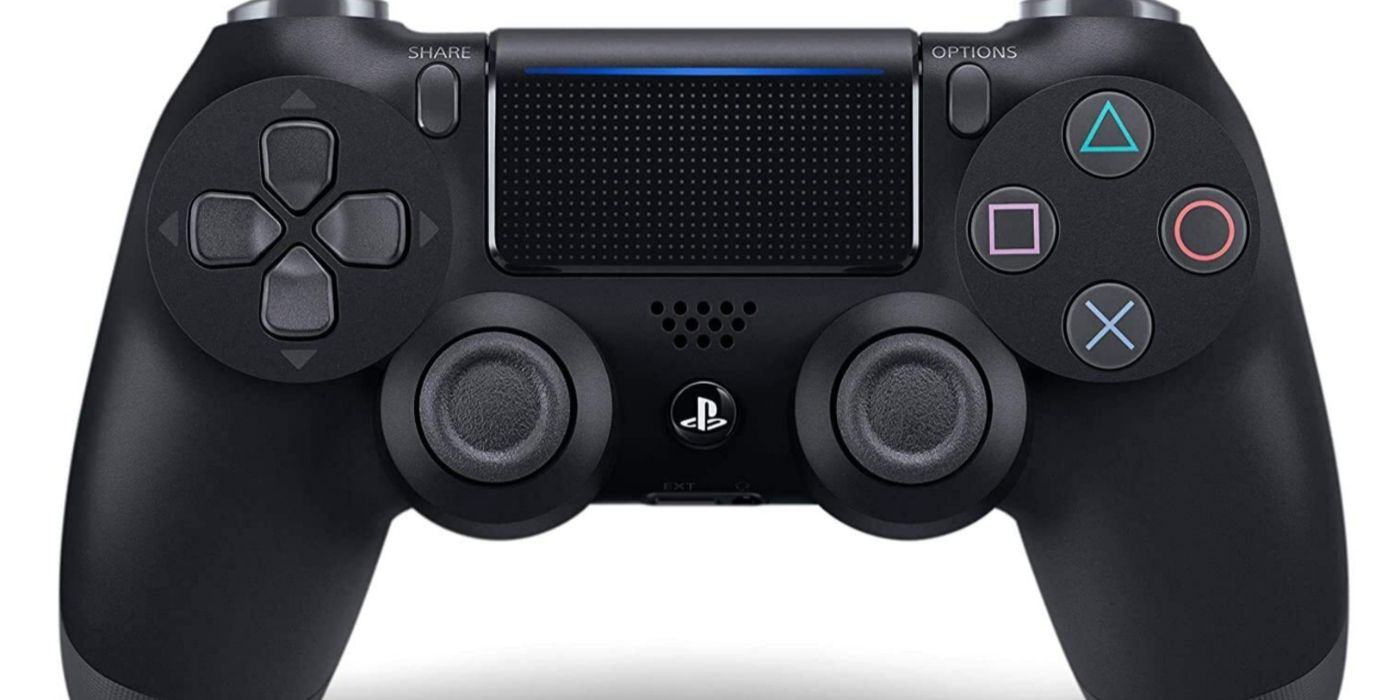 Black PS4 DualShock 4 controller.