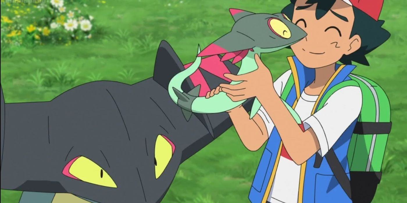 Screenshot of Ash and Choi in the Pokémon anime