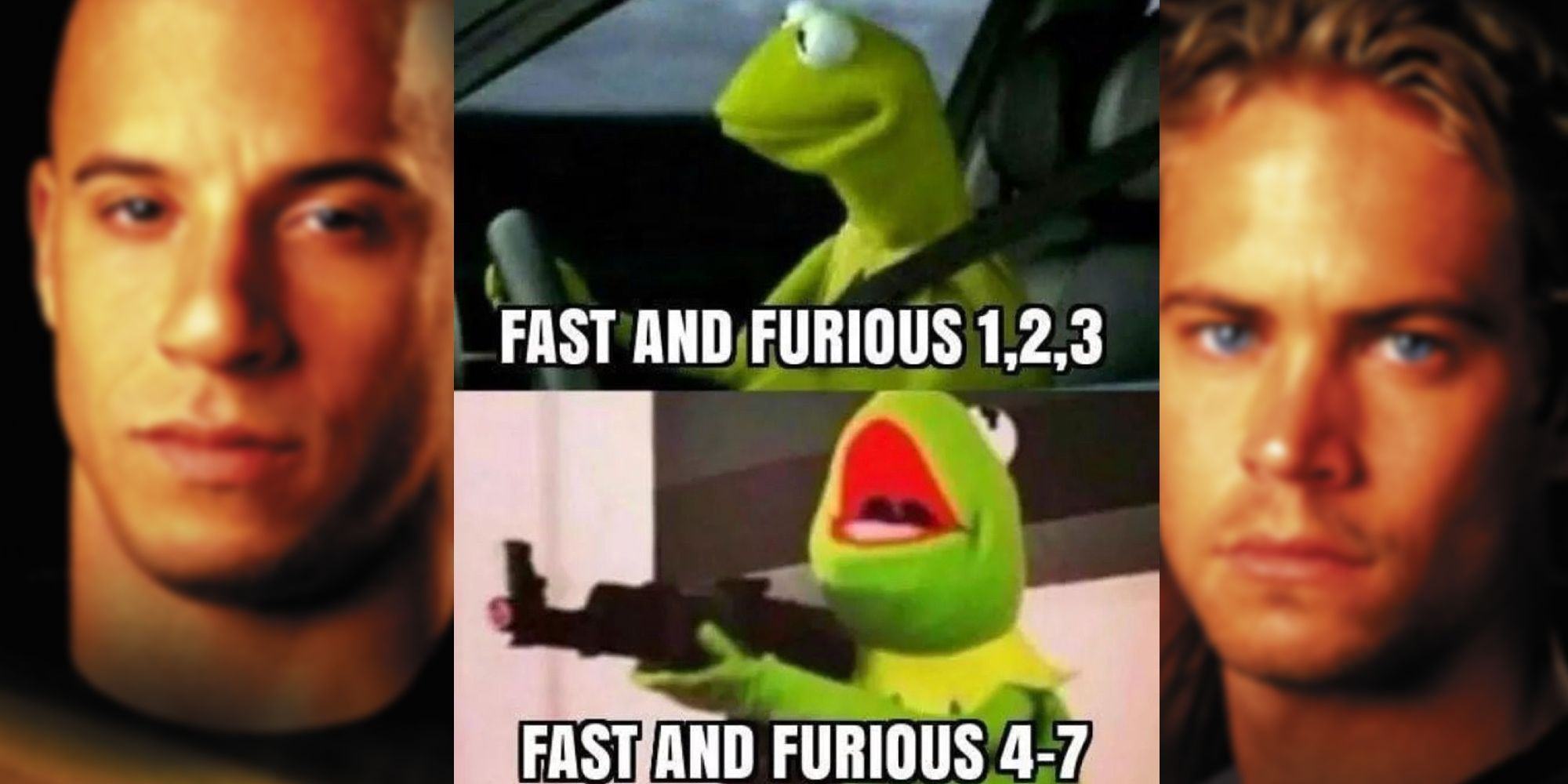 Kermit in the Fast and Deadly meme.