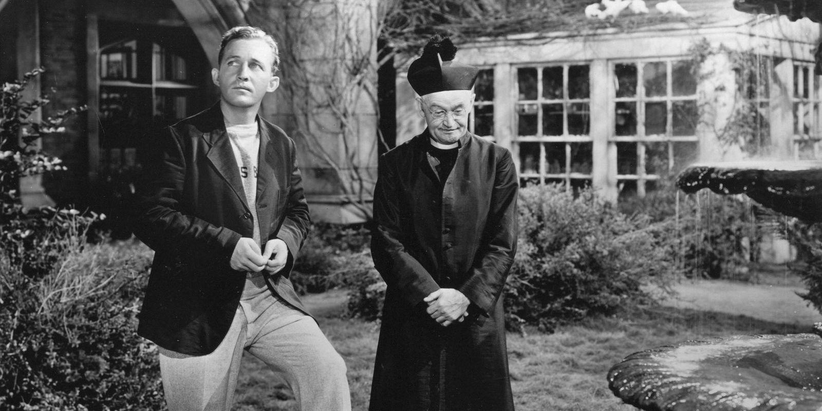 Bing Crosby plays a priest at Bells of St.  Mary's