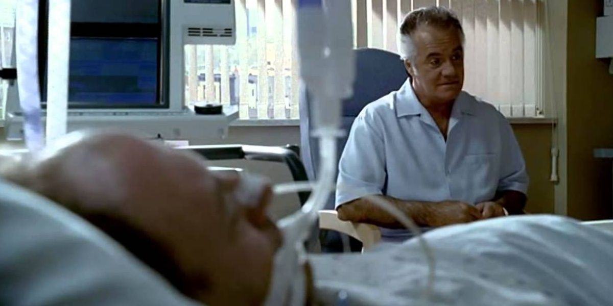 Paulie visits Tony in the hospital