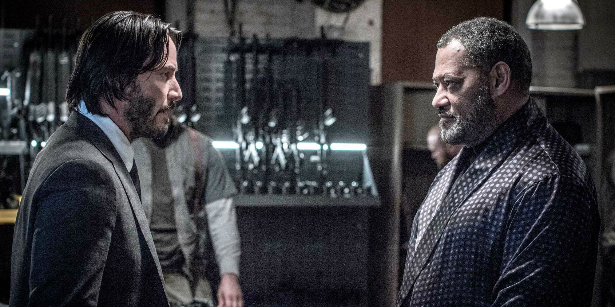 Keanu Reeves and Laurence Fishburne in John Wick: Chapter 2