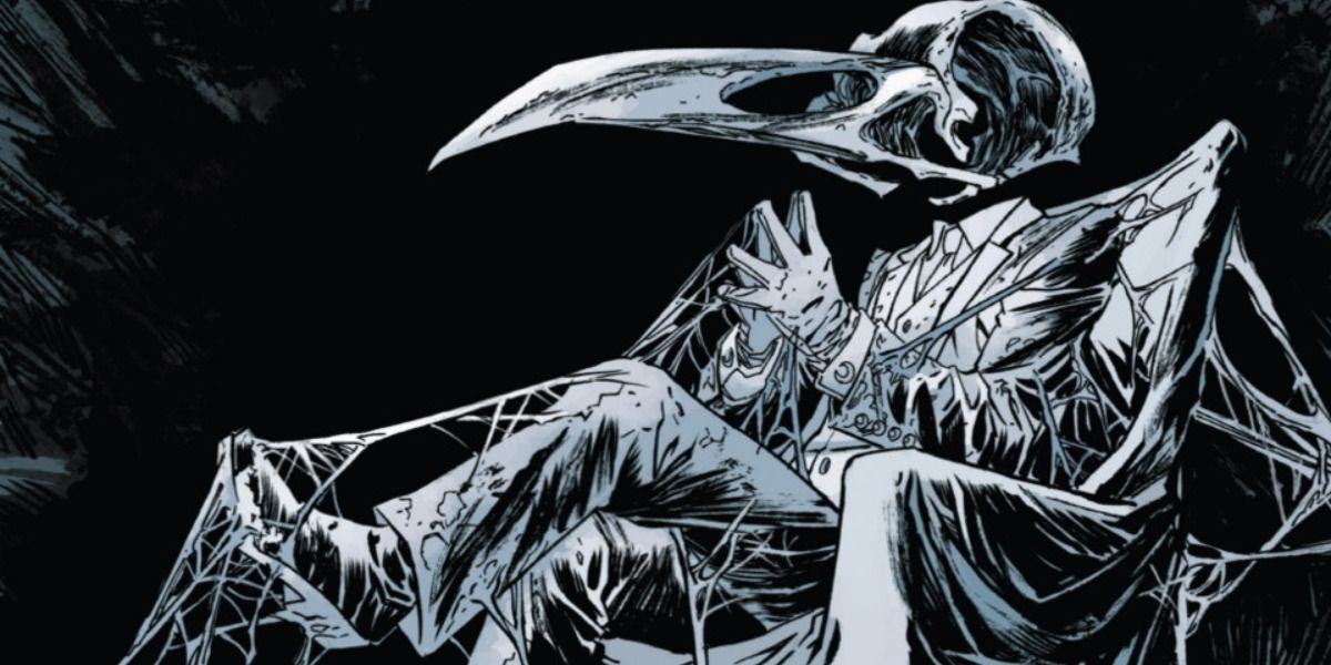 In Warren Ellis' Moon Knight #1, Khonshu sits cross-legged.