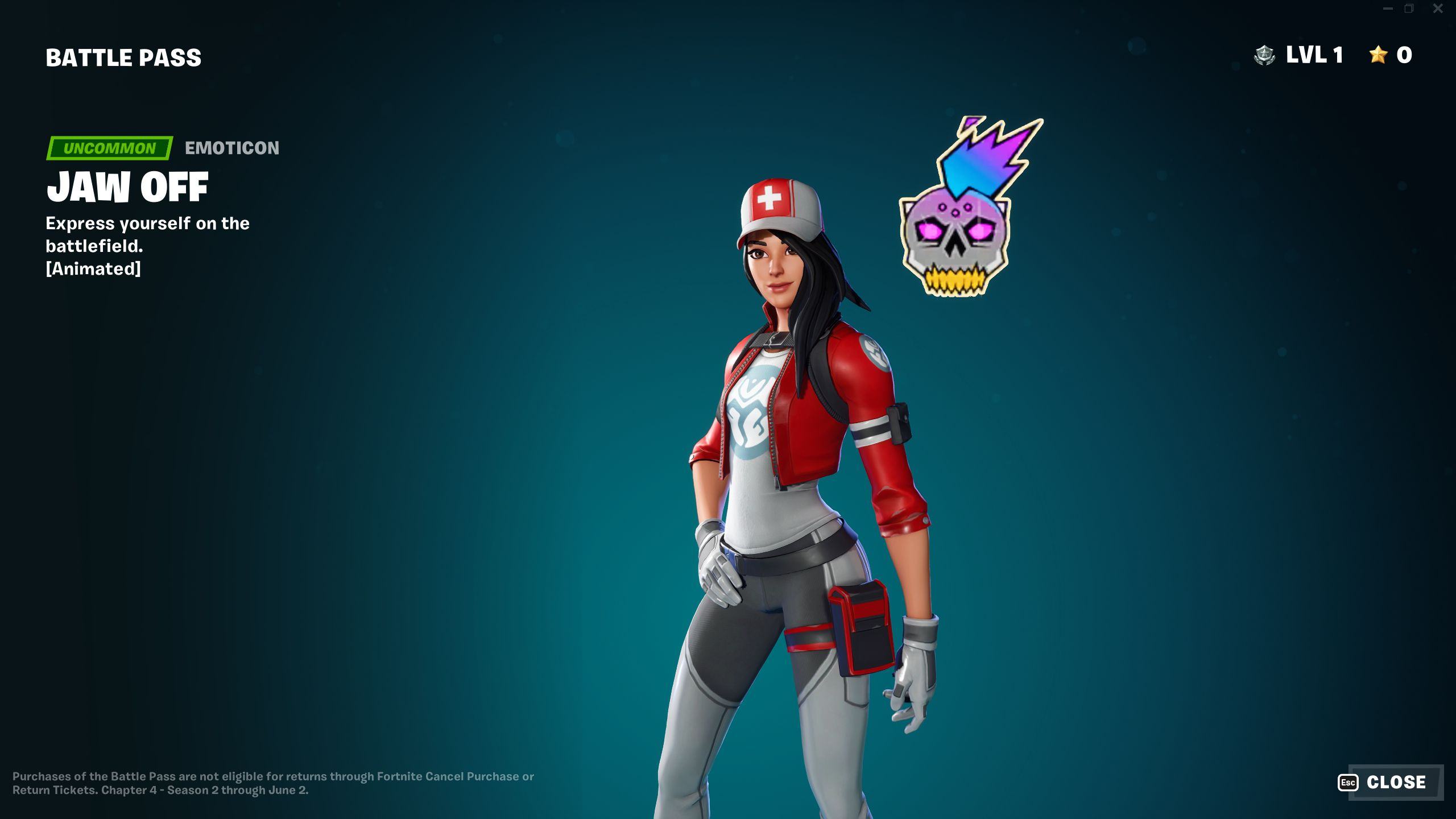 Fortnite Chapter 4 Season 2 Battle Pass Jaw Off Emoticon