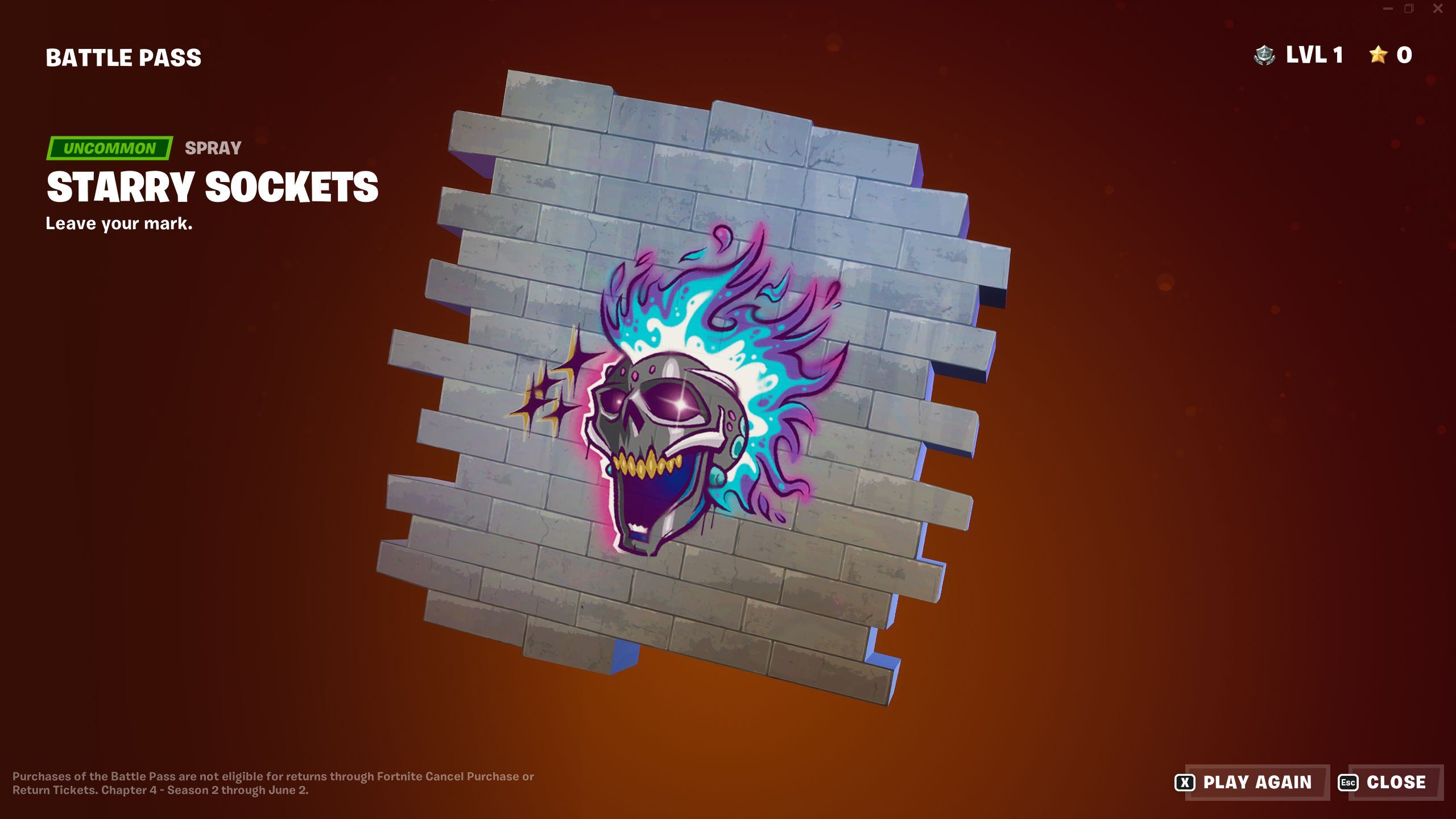 Fortnite Chapter 4 Season 2 Battle Pass Starry Sockets Spray