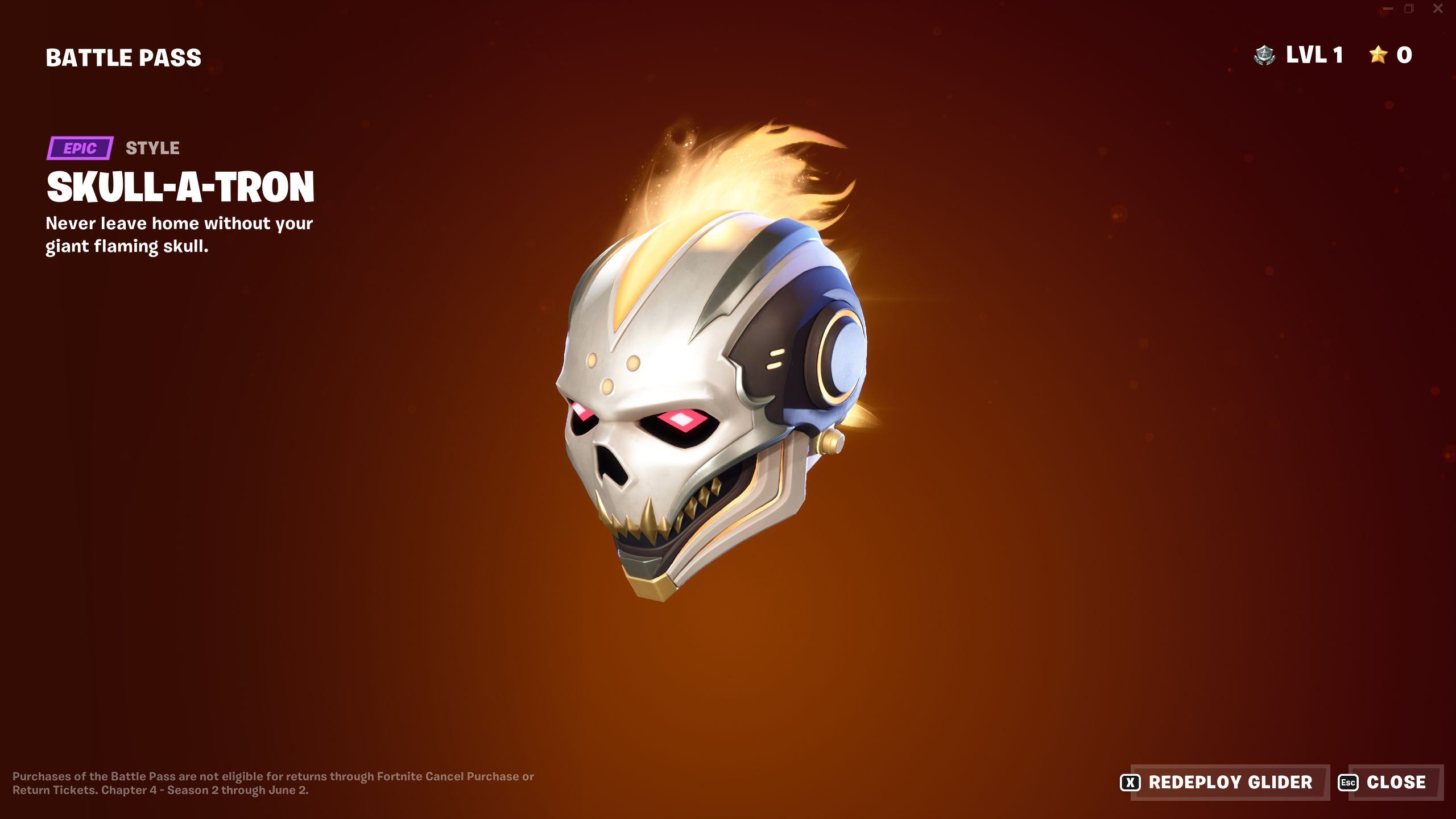 Fortnite Chapter 4 Season 2 Battle PAss Skull-A-Tron Style