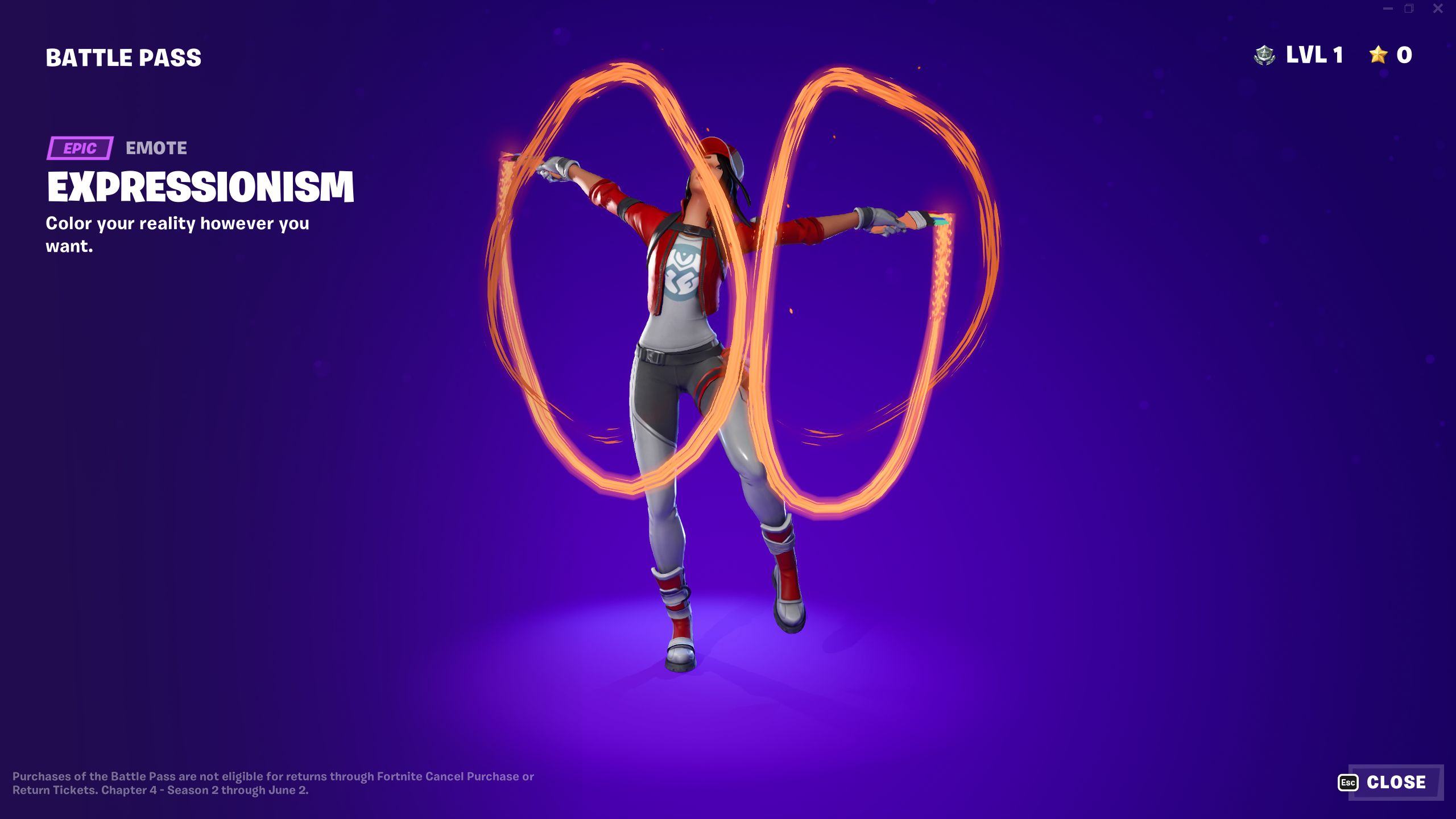 Fortnite Chapter 4 Season 2 Battle Pass Expressionism Emote