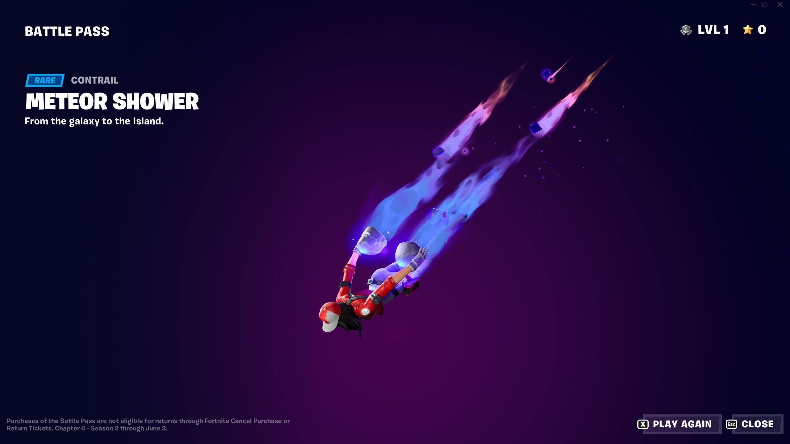 Fortnite Chapter 4 Season 2 Battle Pass Meteor Shower Contrail