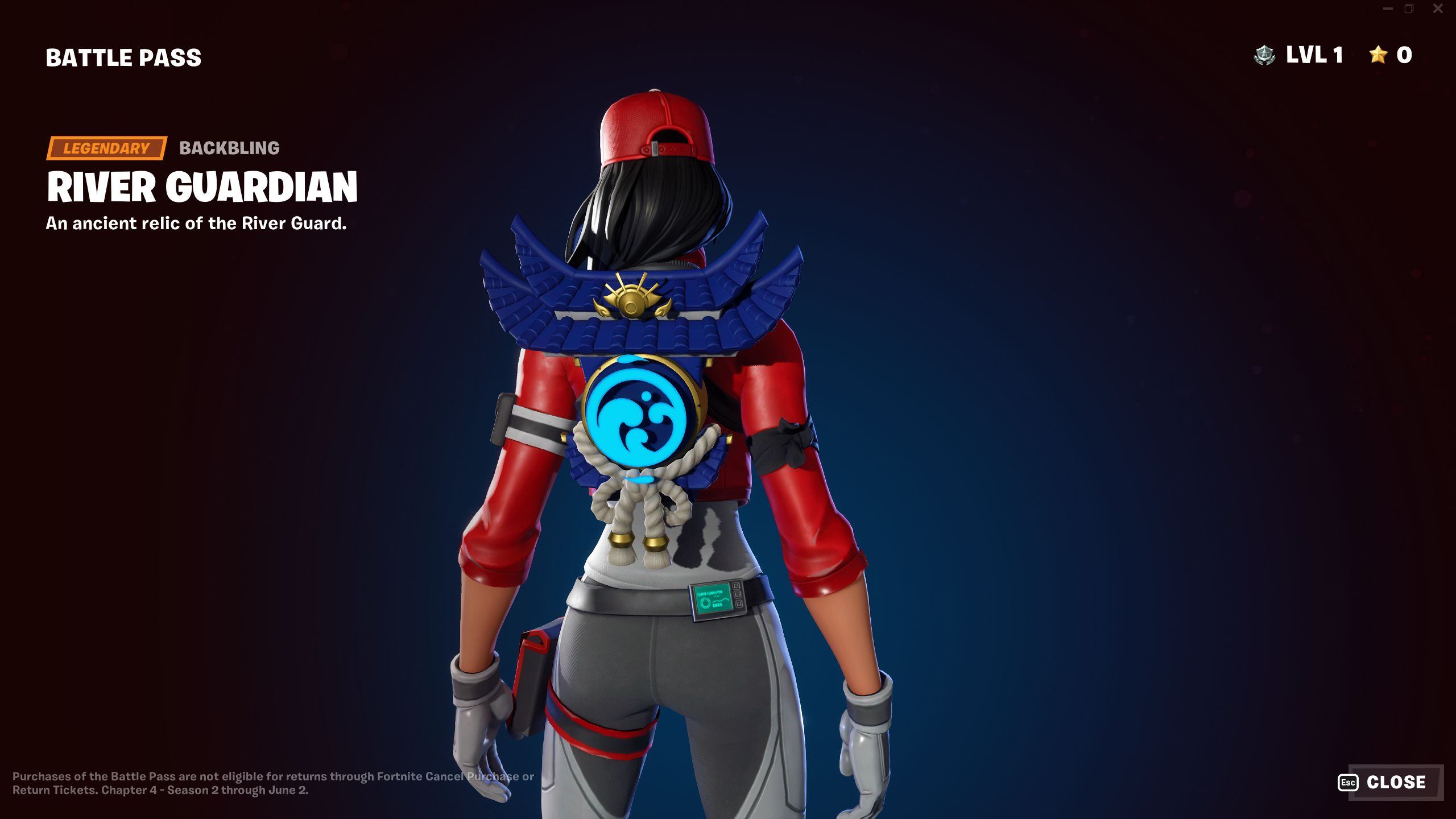 Fortnite Chapter 4 Season 2 Battle Pass River Guardian Back Bling