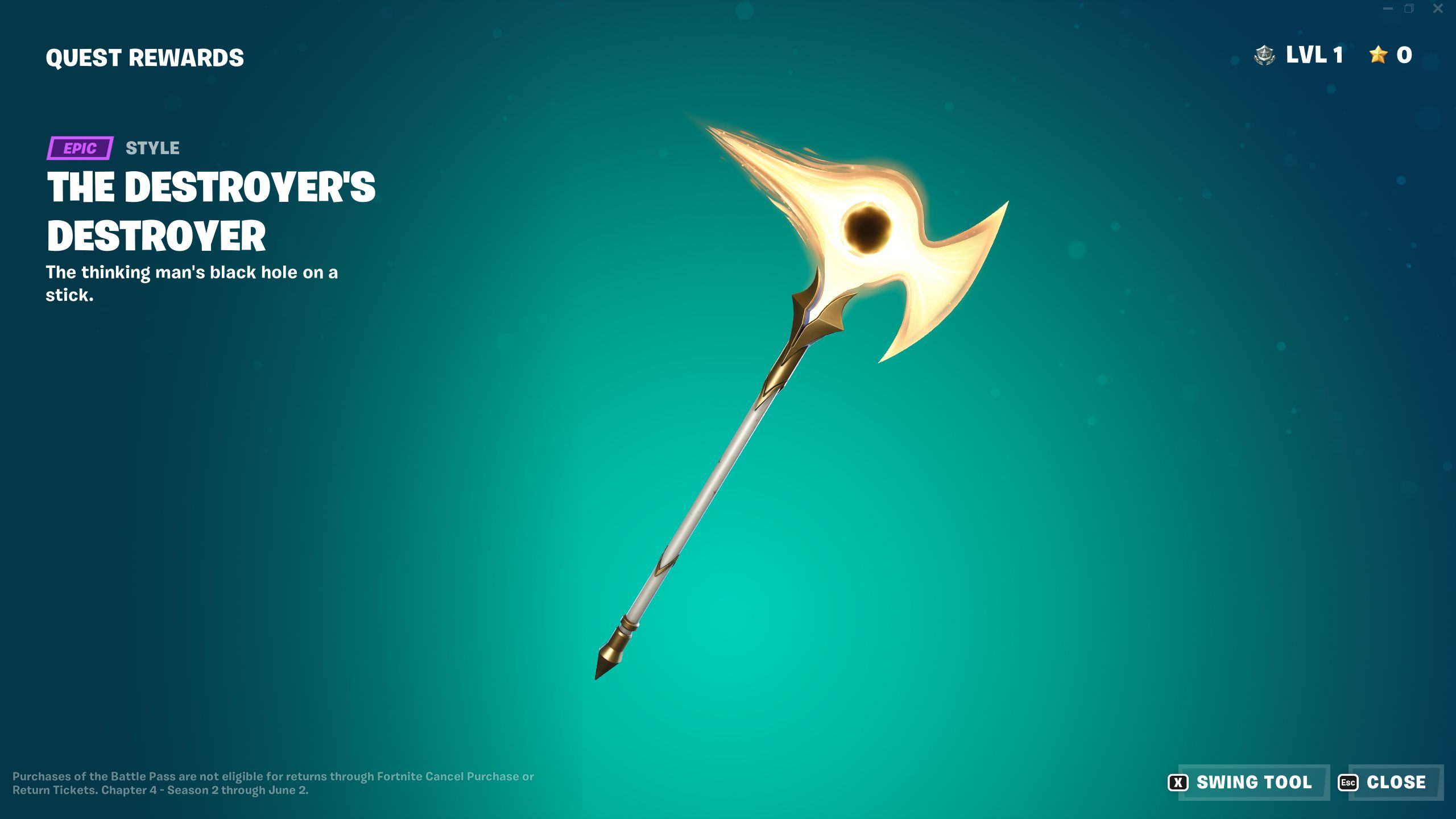 Fortnite Chapter 4 Season 2 Battle Pass The Destroyer's Destroyer Harvesting Tool Style