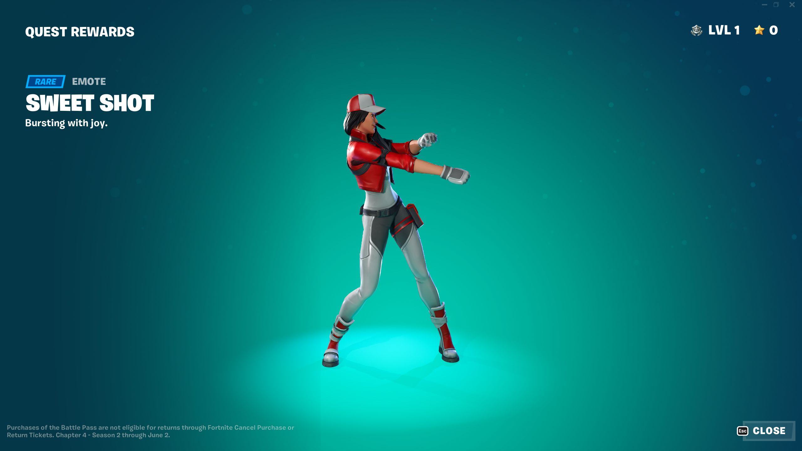 Fortnite Chapter 4 Season 2 Battle Pass Sweet Shot Emote