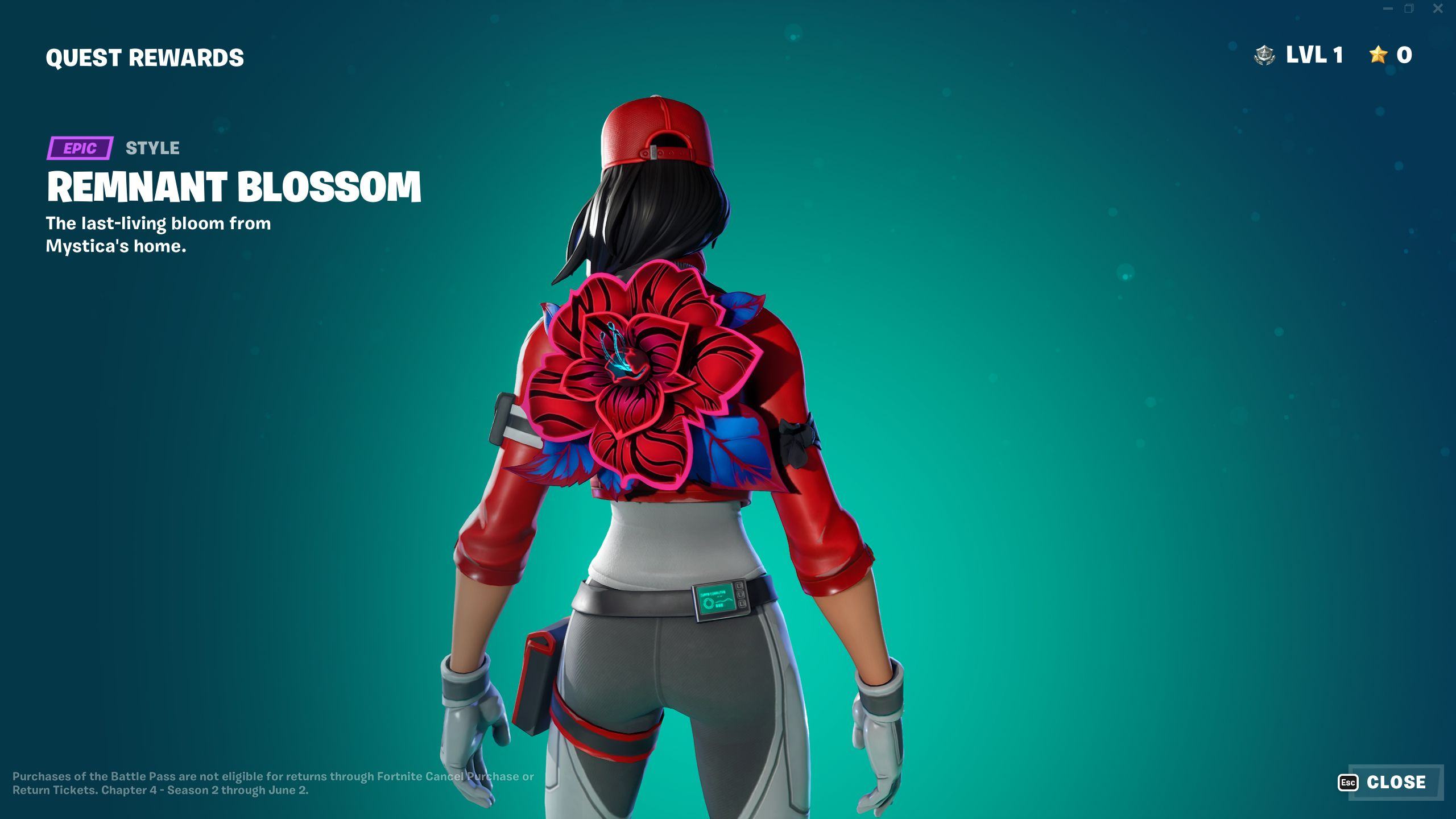 Fortnite Chapter 4 Season 2 Battle Pass Remnant Blossom Back Bling Style