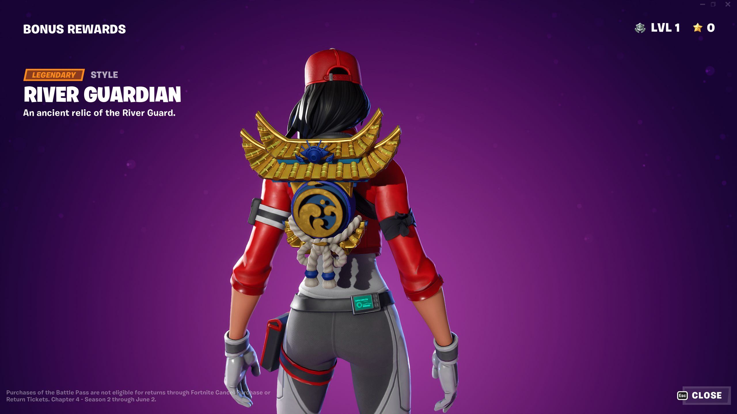 Fortnite Chapter 4 Season 2 Battle Pass River Guardian Back Bling Style