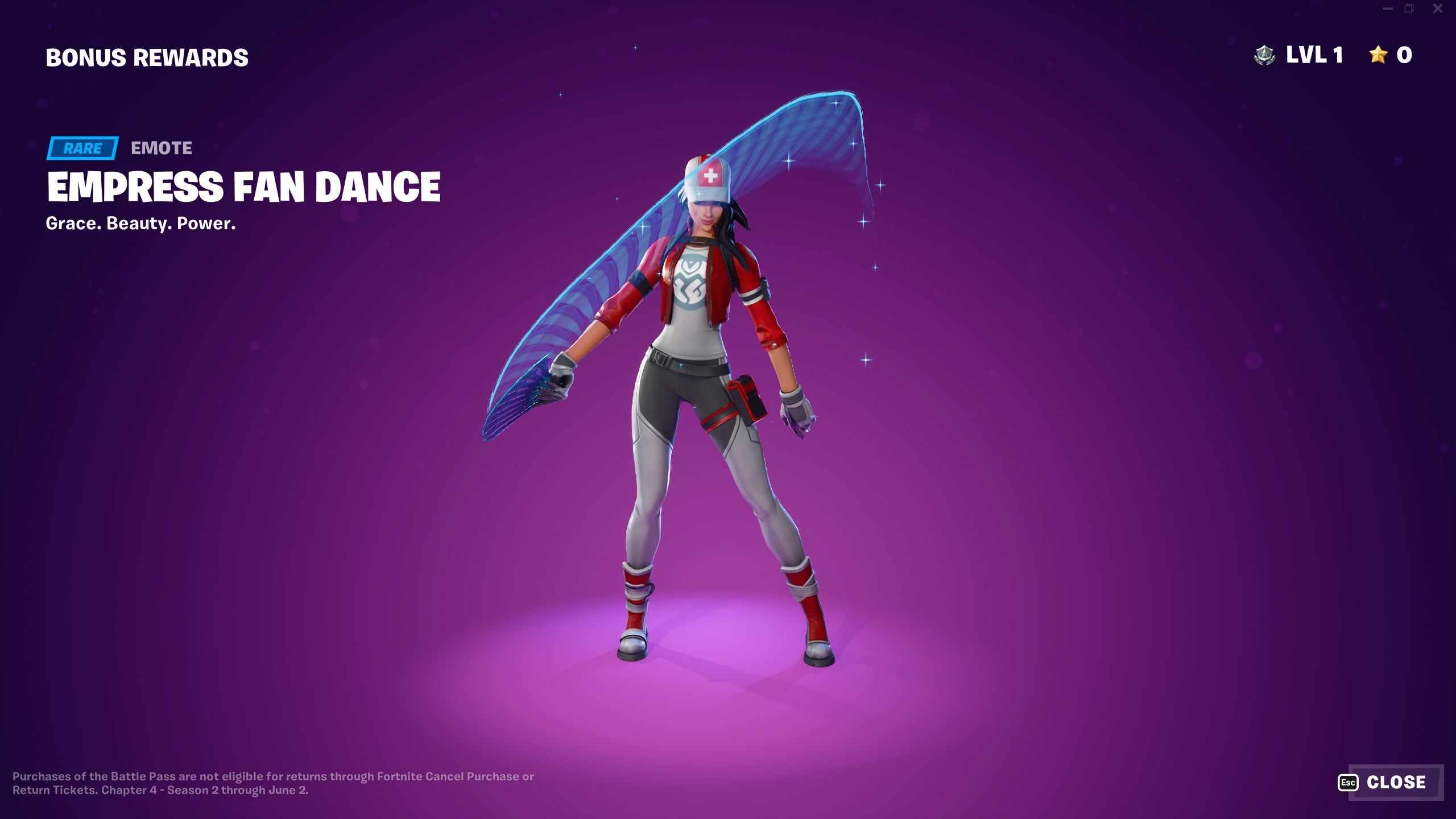 Fortnite Chapter 4 Season 2 Battle Pass Empress Fan Dance Emote