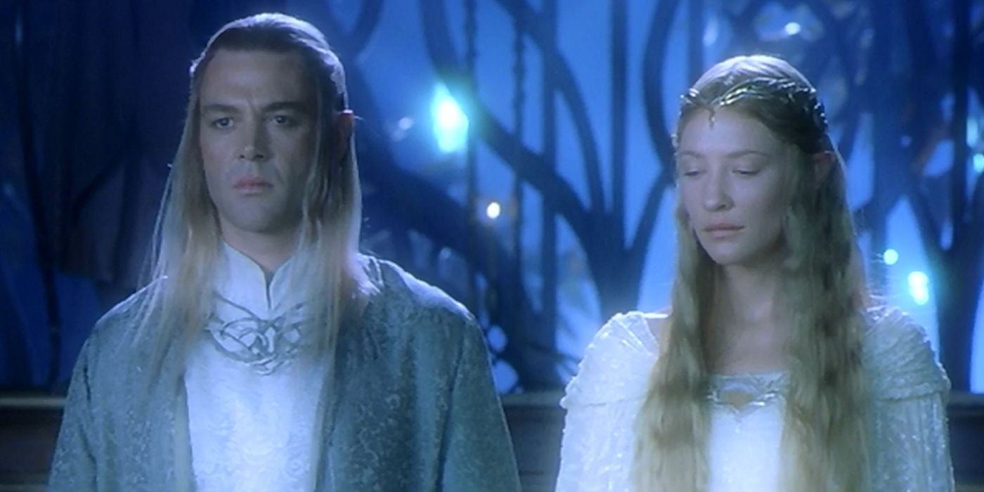 Celeborn and Galadriel stand in Lothlorien