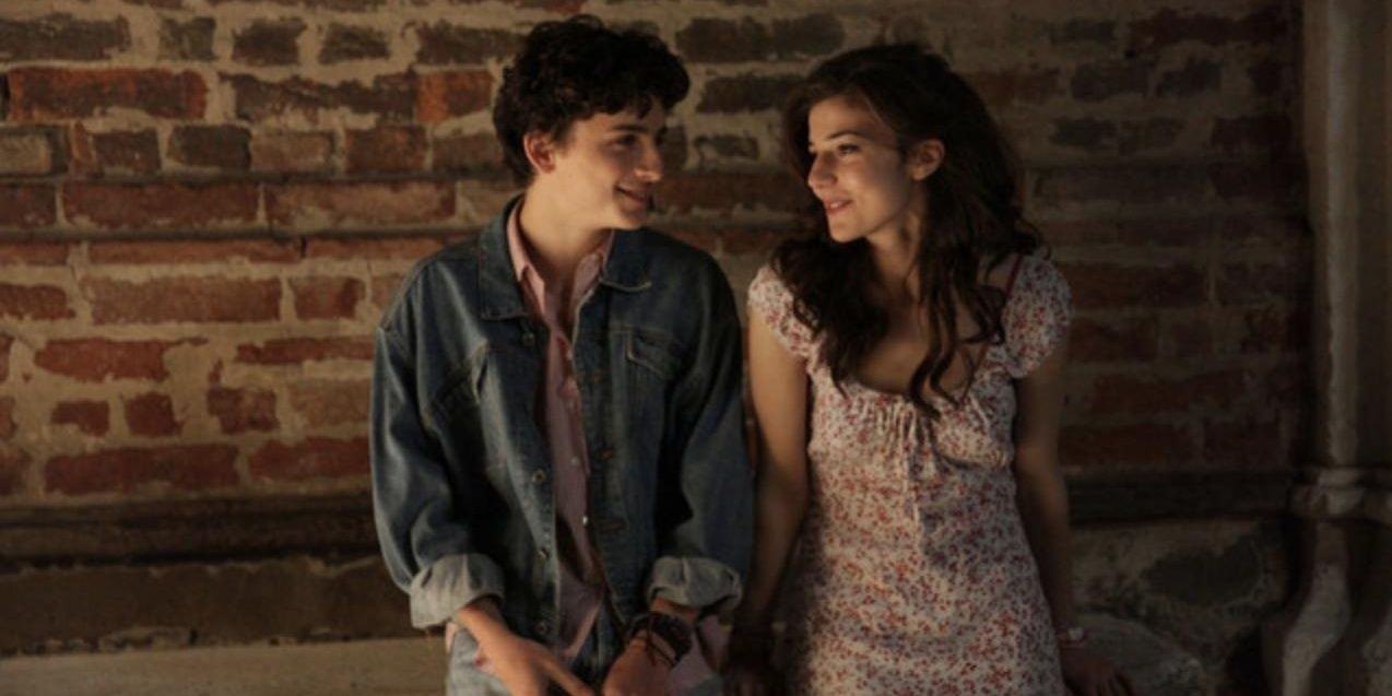 Elio and Marzia smile while standing together on 'Call Me By Your Name'