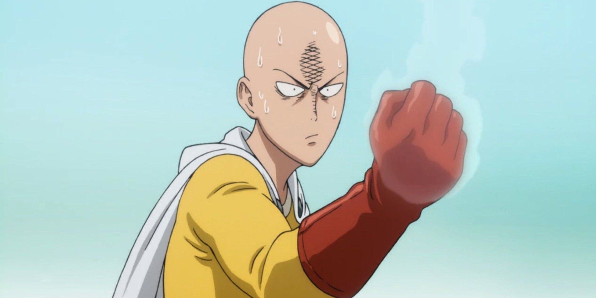 Saitama throws a punch in One Punch Man