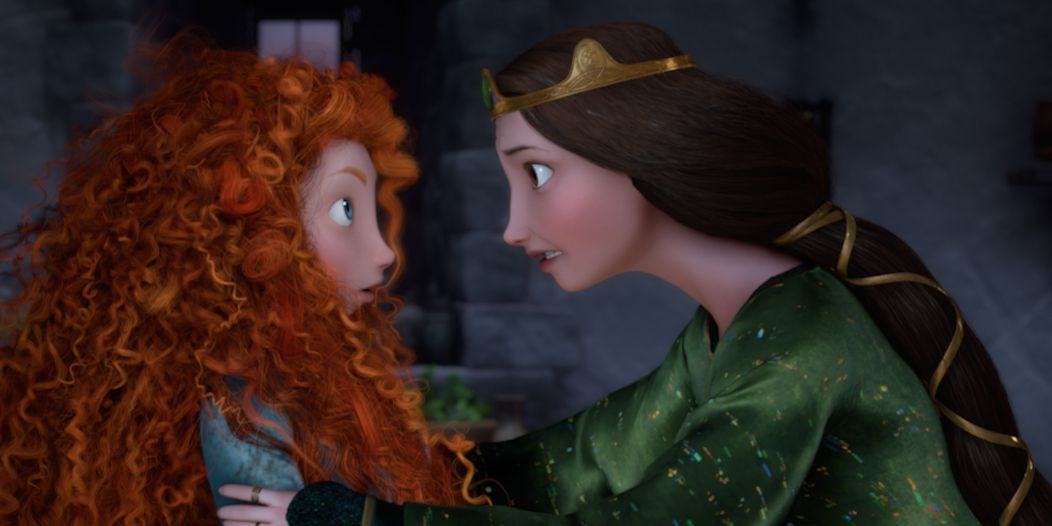 Pixar Brave's Merida and Eleanor chat softly