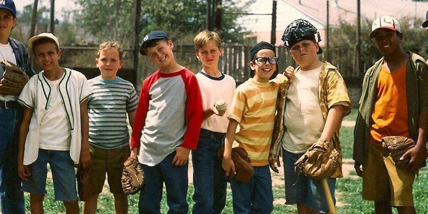 The Sandlot kids are ready to play baseball.