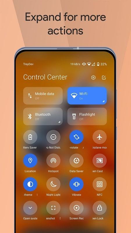 Xiaomi android control center module