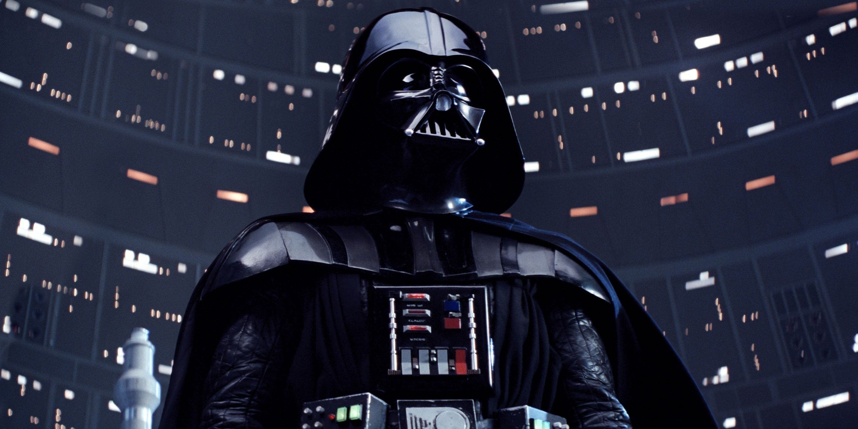 Darth Vader in a low angle shot from The Empire Strikes Back