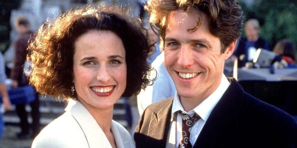 Hugh Grant and Andie MacDowell in Four Weddings and a Fun (1994)