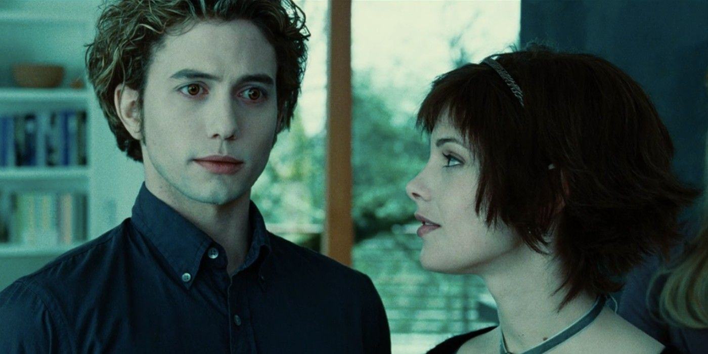 Jasper and Alice look serious in Twilight