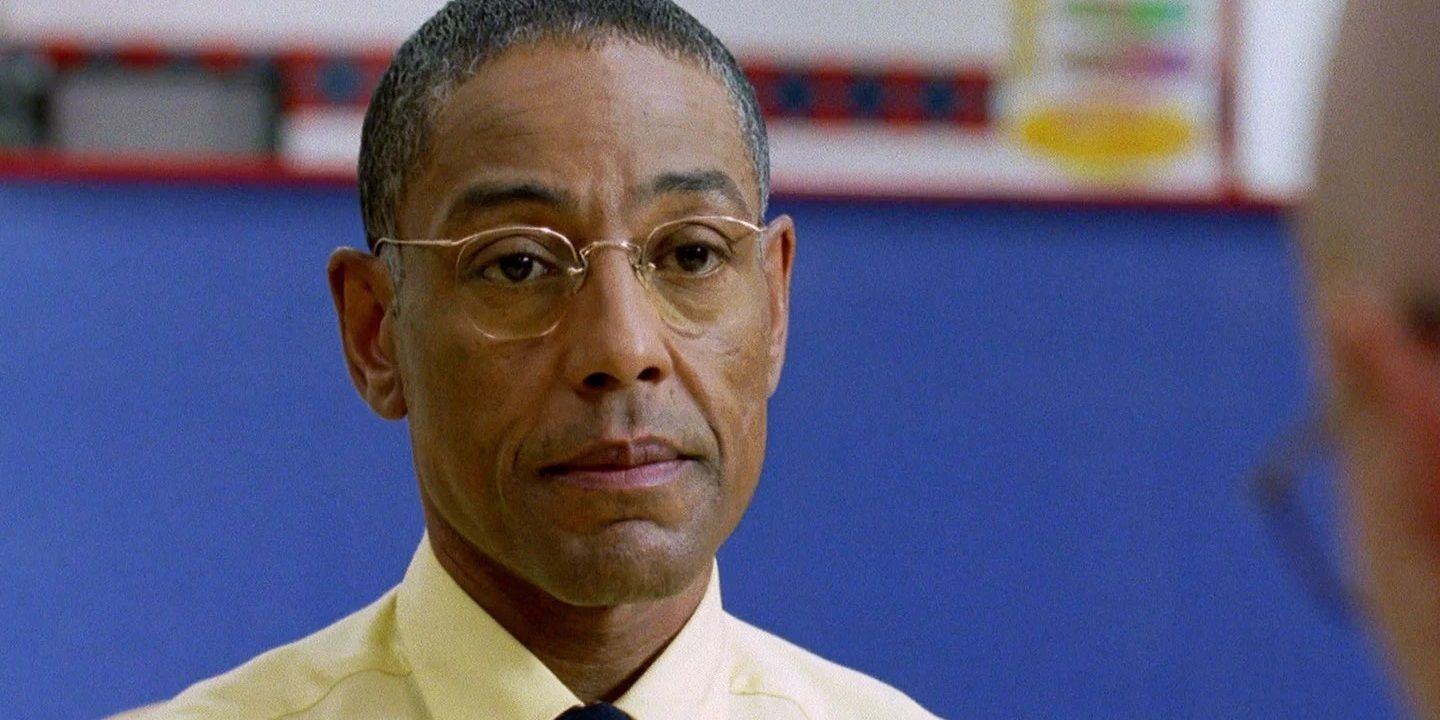 Gus Fring sits in restaurant booth with Walt in Breaking Bad