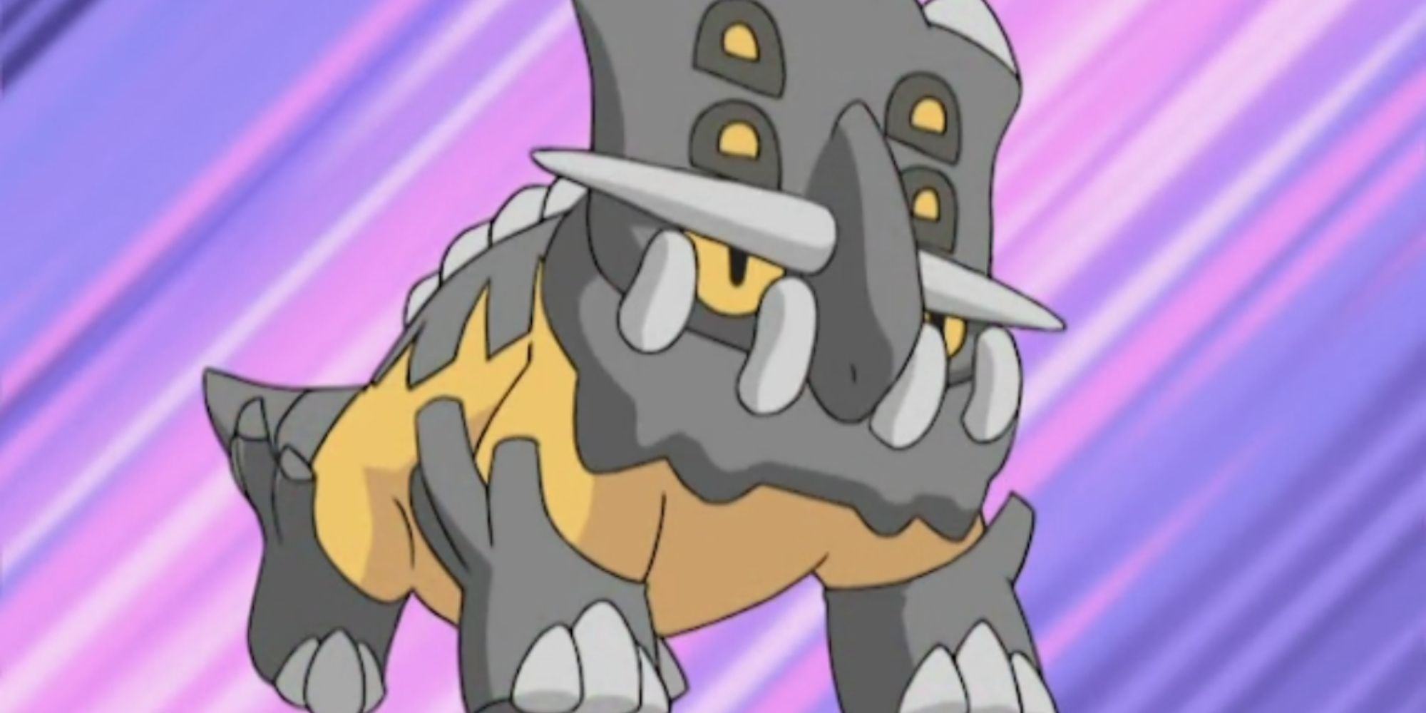 Bastiodon jumps into battle in the Pokémon anime