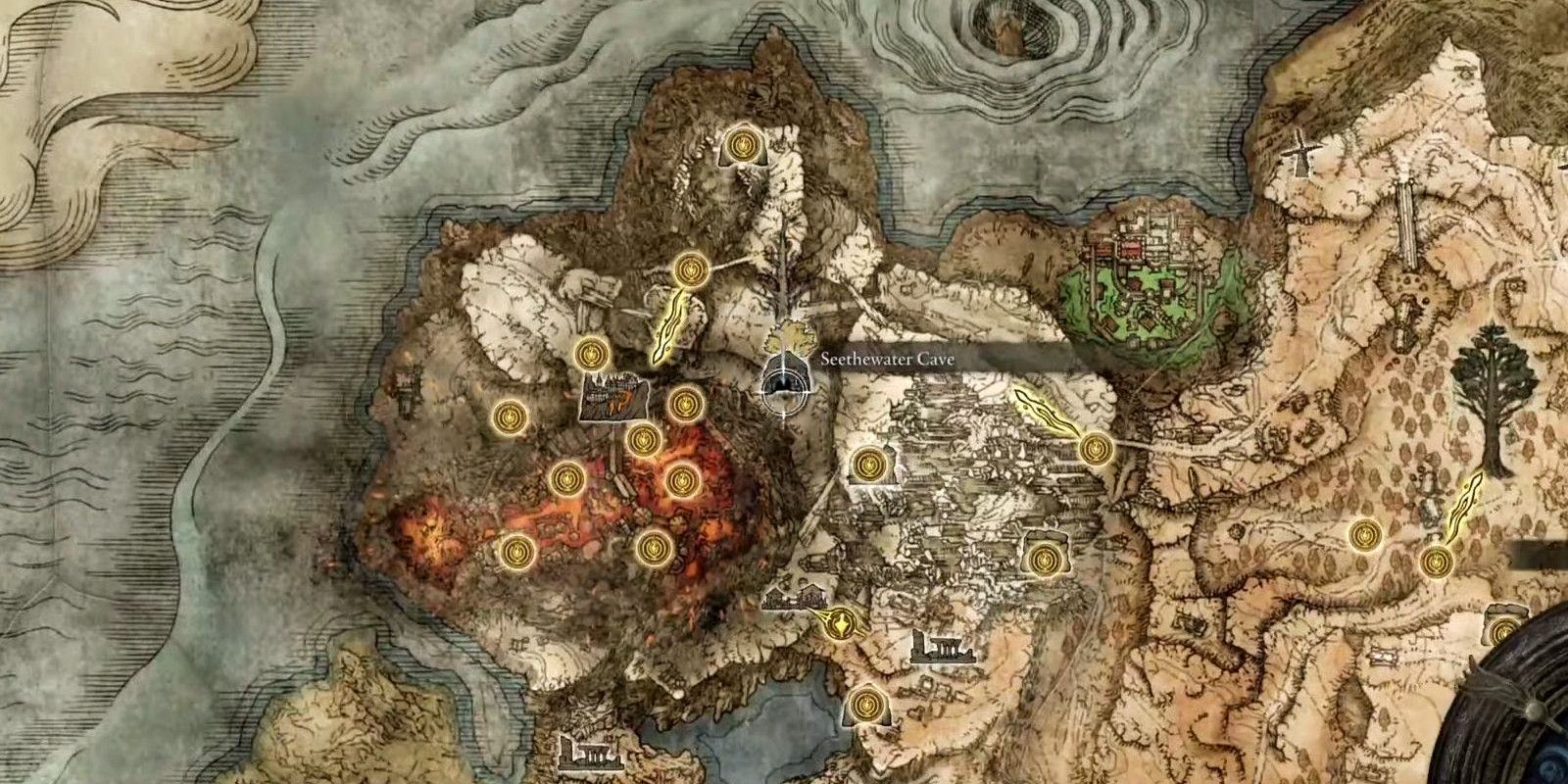 Elden Ring Mushroom Armor Set Locaiton Map Seethewater Cave