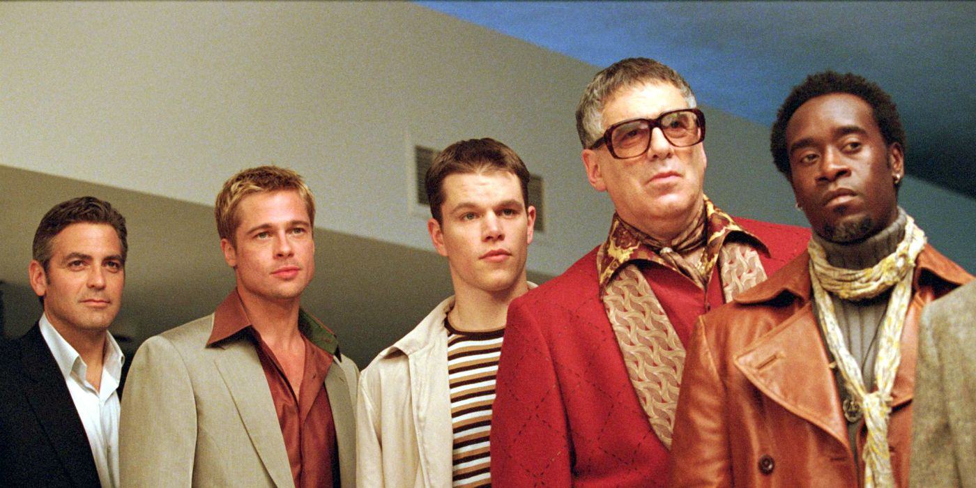 George Clooney Brad Pitt Matt Damon Elliott Gould and Don Cheadle in Ocean's Eleven