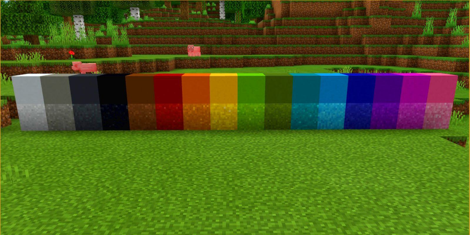 Minecraft concrete of all colors