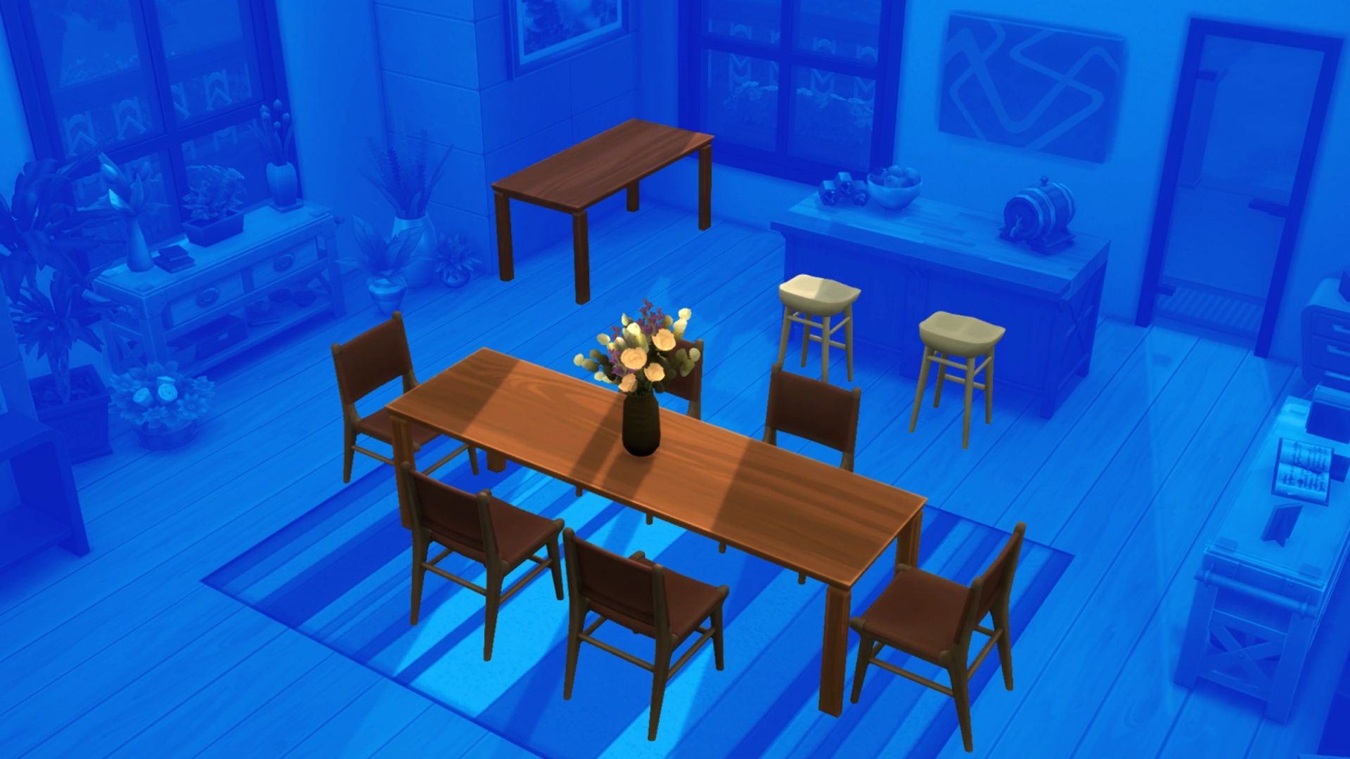 The Sims 4 Sims Wooden Table And Chairs In Build Mode