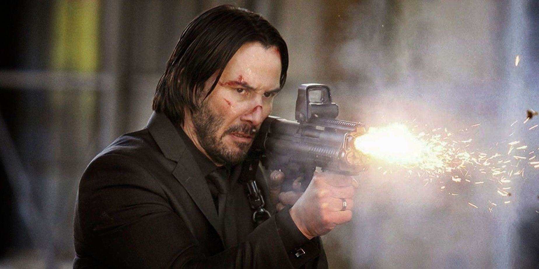 john wick shoots with a shotgun