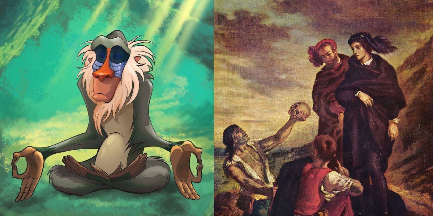 Rafiki meditation and a painting depicting Horatio in Hamlet 